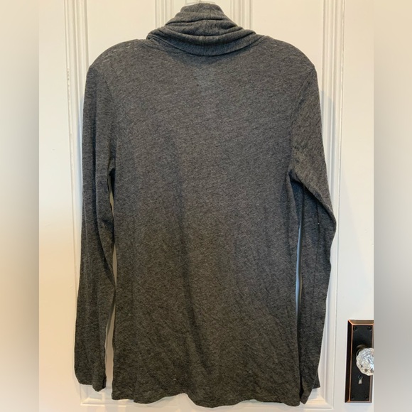 Gap Charcoal Cowl Neck Long Sleeve Shirt - Size L - Picture 3 of 3